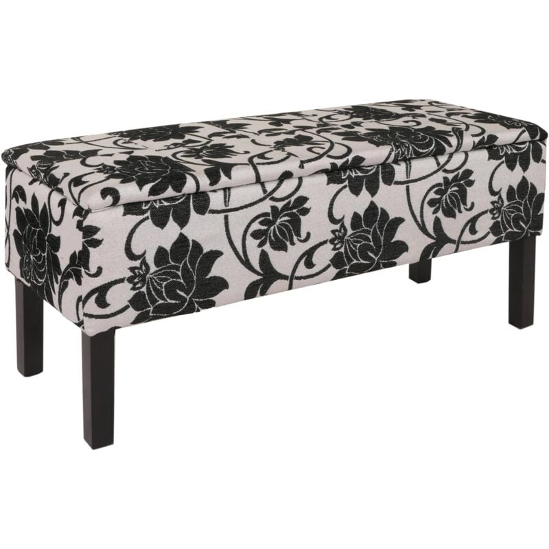Banc/coffre de rangement Renens, 95x36x44, tissu, oir