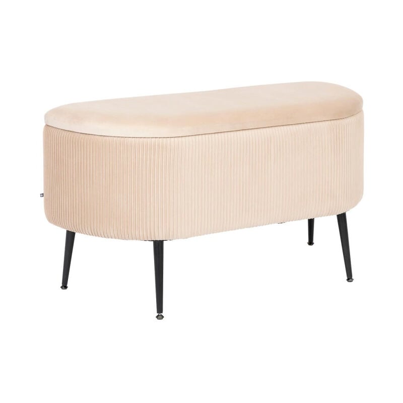 Atmosphera - Banc Coffre en Velours 'Solaro' 100cm Beige
