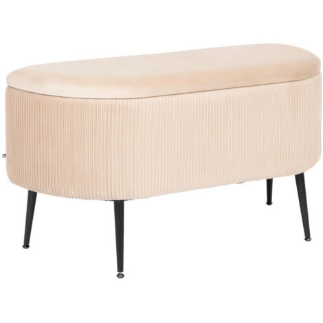 Banc Coffre en Velours "Solaro" 100cm Beige