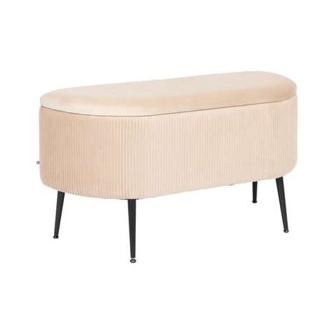 ATMOSPHERA CRÉATEUR D'INTÉRIEUR Banc Coffre En Velours Solaro Beige Atmosphera