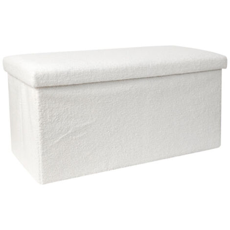 Banc Coffre Pliable "Bouclette" 76cm Blanc