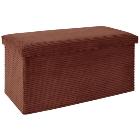 Banc Coffre Pliable Côtelé "Scott" 76cm Terracotta