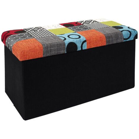 Banc Coffre Pliable Motif Patchwork