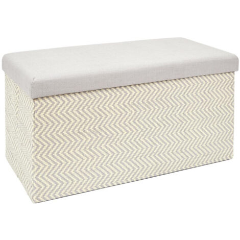 Banc Coffre Pliable "Tressé" 76cm Gris