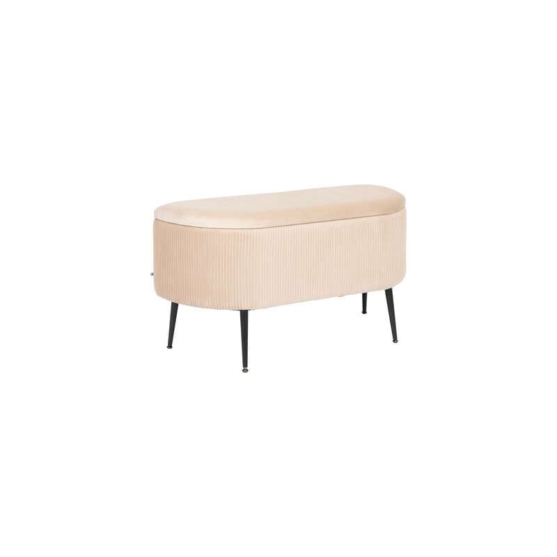 Atmosphera Créateur D'intérieur - Banc Coffre En Velours Solaro Beige Atmosphera