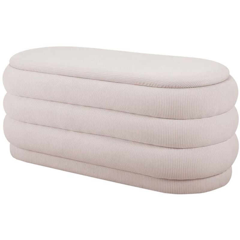 Banc coffre - Velours côtelé - Crème - ecambi