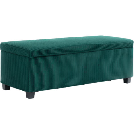 Banc coffre velours côtelé HORTMAN vert