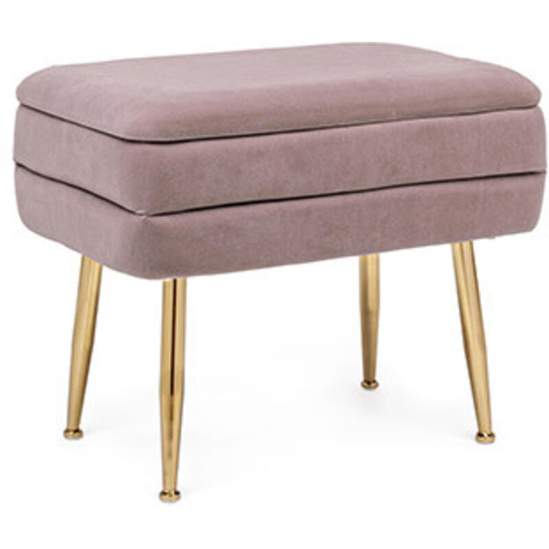 Bizzotto - Banc conteneur rose avec pieds 50 x 34,5 x 42h cm