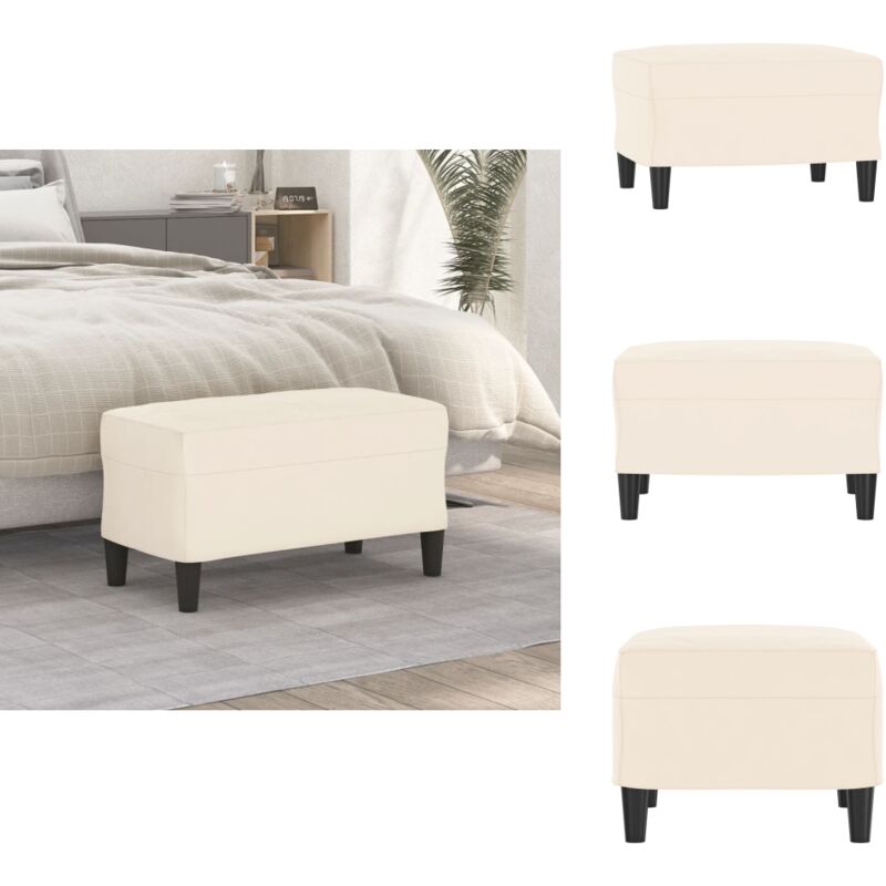 Vidaxl - Banc Crème 70x35x41 cm Velours - Banc Design - Banc Entrée - Banc Velours - Meuble Salon - Chaise Assise