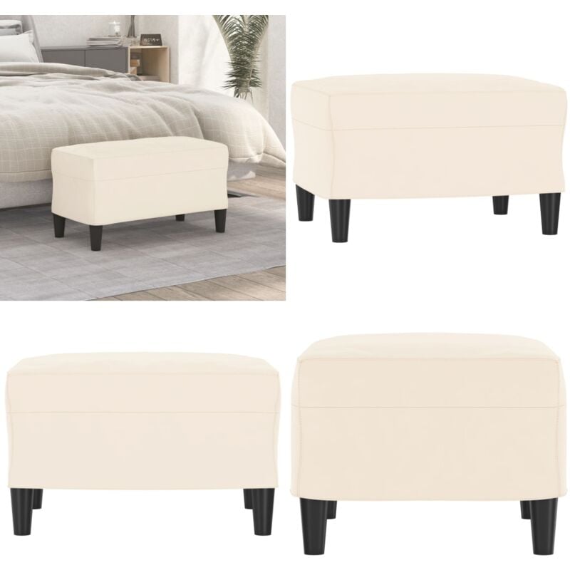 Vidaxl - Banc Crème 70x35x41 cm Velours - Banc Design - Banc Entrée - Banc Velours - Meuble Salon - Chaise Assise - Home & Living