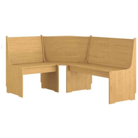 Banc d'angle 151 cm  Banc de jardin Banc de table de séjour Bois de pin solide Marron miel 79470