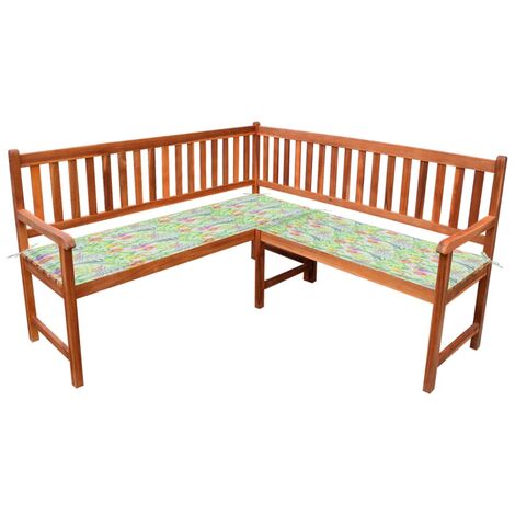 Banc d'angle de jardin avec coussins 150cm Bois d'acacia massif