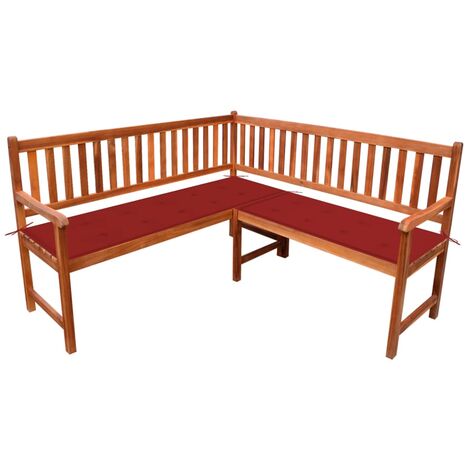 Banc d'angle de jardin avec coussins 150cm Bois d'acacia massif