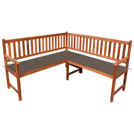 Banc d'angle de jardin avec coussins 150cm Bois d'acacia massif