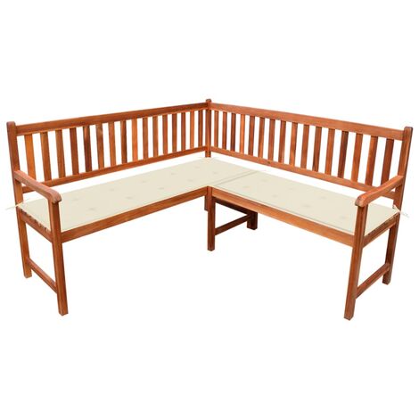Banc d'angle de jardin avec coussins 150cm Bois d'acacia massif