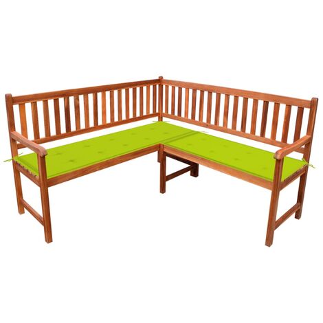 Banc d'angle de jardin avec coussins 150cm Bois d'acacia massif