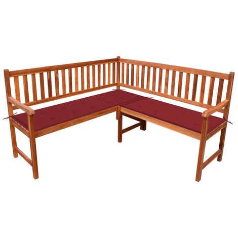 Banc d'angle de jardin avec coussins 150cm Bois d'acacia massif