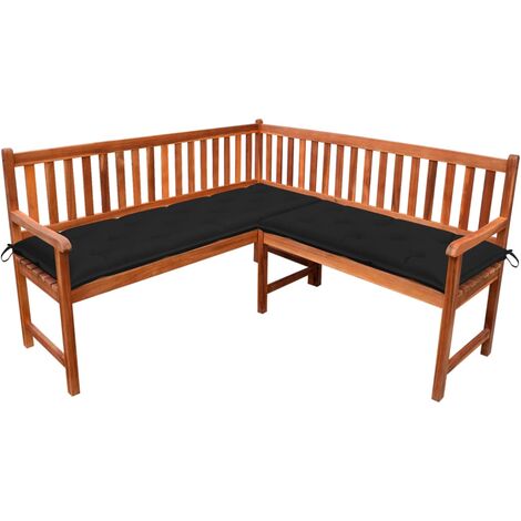 Banc d'angle de jardin avec coussins 150cm Bois d'acacia massif