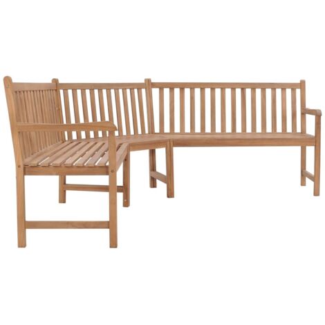 Banc d'angle de jardin  Banc extérieur  Banquette de jardin 185x185x90 cm bois de teck solide