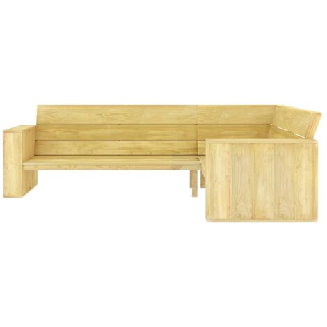 Banc d'angle de jardin  Banc extérieur  Banquette de jardin 239 cm Bois de pin imprégné