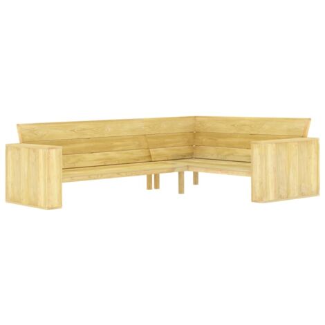 Banc d'angle de jardin Luxueux  Fauteuil de jardin 239 cm Bois de pin imprégné Chic-284953