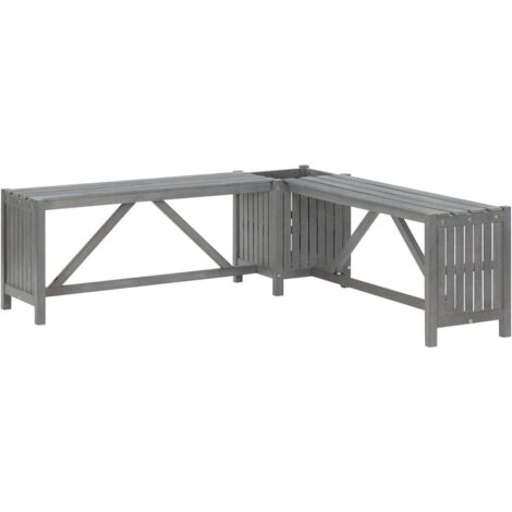 Banc d'angle de jardin Luxueux  Fauteuil de jardin et jardin Luxueux  Fauteuil de jardinière 117 cm Bois d'acacia Gris Chic-860029