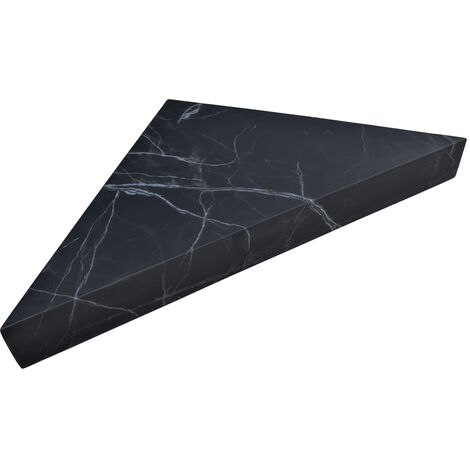 Banc d'angle pour douche en résine imitation marbre - coloris noir