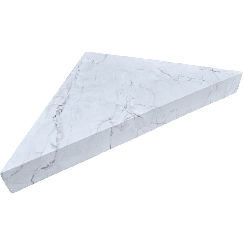 U-tile - Banc d'angle pour douche en résine imitation marbre - coloris blanc