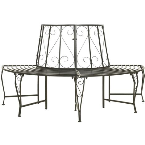 Banc d'arbre de jardin, Banc circulaire, Banc de jardin rond, Banc d'extérieur Banquette160 cm Acier NKK10464