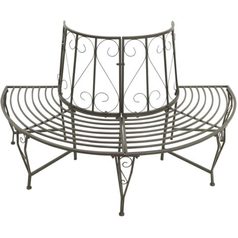 Banc d'arbre de jardin，Banquette de jardin，Chaise Demi-rond 160 cm Acier CFW58785
