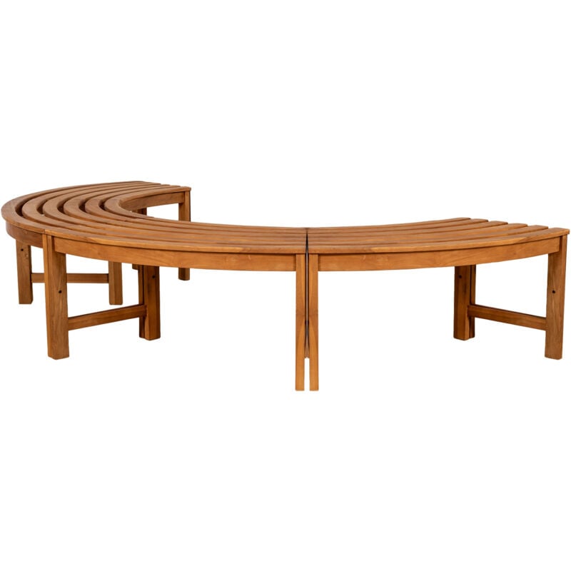 Banc d'arbre Male semi-circulaire sans dossier 250 cm Teck