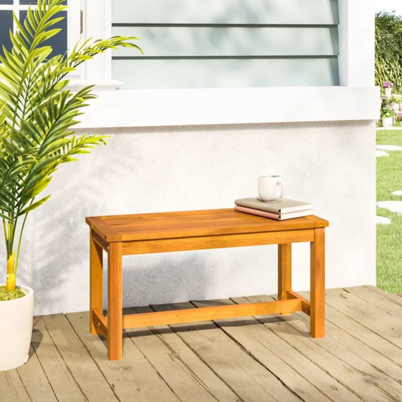 Banc de 80x35x45 cm bois massif d'acacia