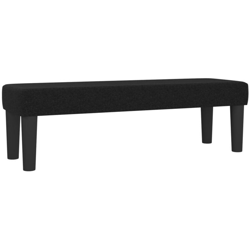 Banc de bout de lit design classique 100 x 30 x 30 cm en tissu noir et mdf DEC024678