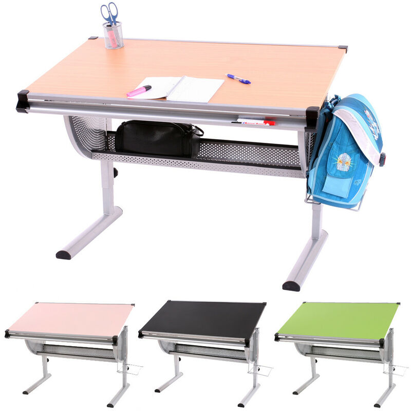 Mendler - Bureau d'enfant oxford, réglable en hauteur, inclinable - nature, hêtre