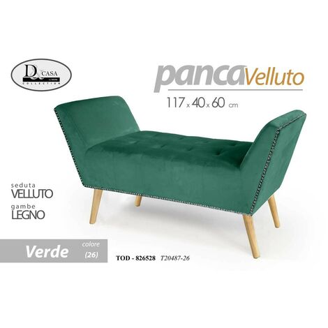 Banc de chevet vert cm 117 x 40 x 60 h