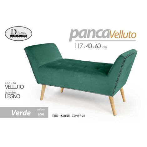 Banc de chevet vert cm 117 x 40 x 60 h