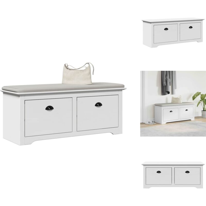 Banc de couloir bodo blanc 114x40x45 cm - Banc De Couloir - Bancs De Couloir - Banc - Banc D'entrée