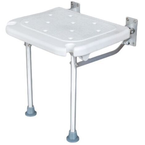 Banc de douche mural pliant – Siège de bain rabattable – Capacité 180 kg – Matériau aluminium et ABS – Fente pour pomme de douche