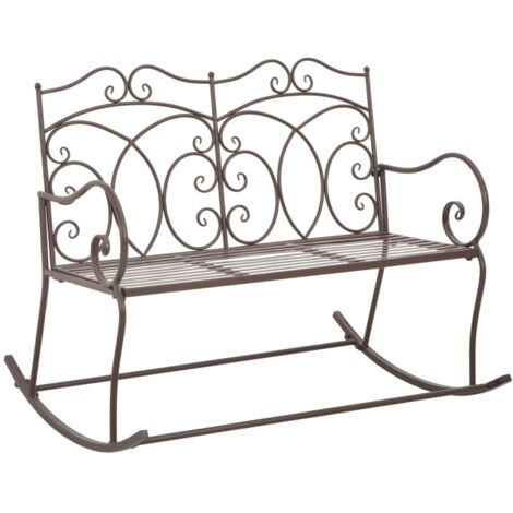 Banc de Jardin 104 cm Fer Mobilier Meuble Canapé Balcon Parc Blanc/Brun vidaXL