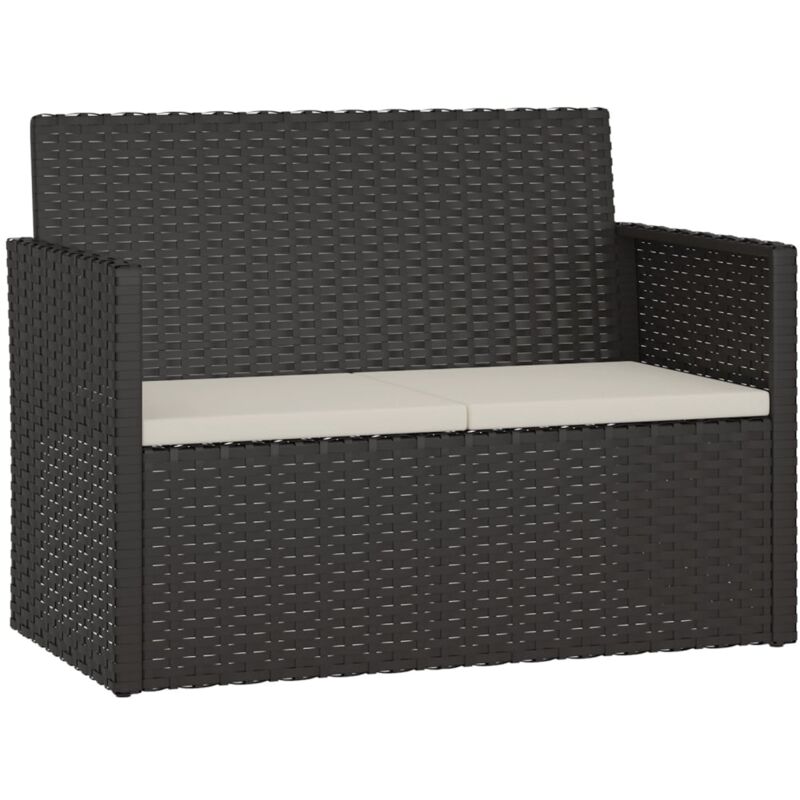 Vidaxl - Banc de jardin avec coussins Noir 105 cm Résine tressée