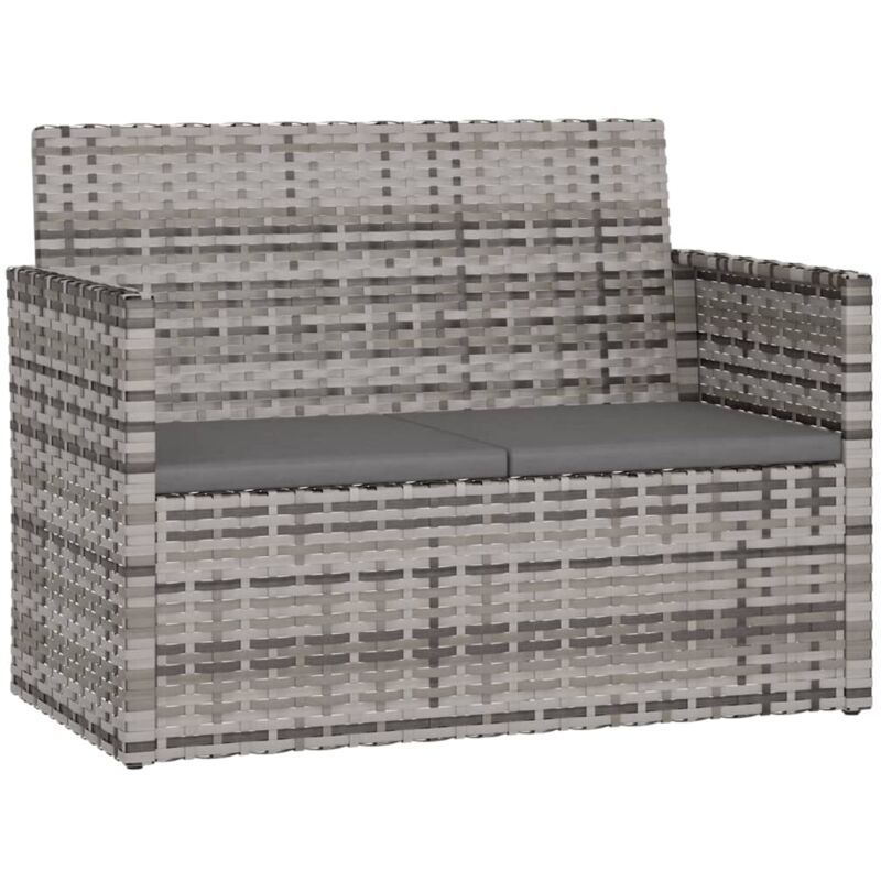Vidaxl - Banc de jardin avec coussins Gris 105 cm Résine tressée