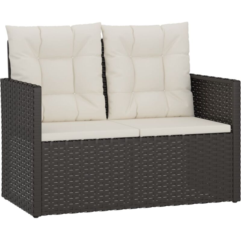 Vidaxl - Banc de jardin avec coussins Noir 105 cm Résine tressée