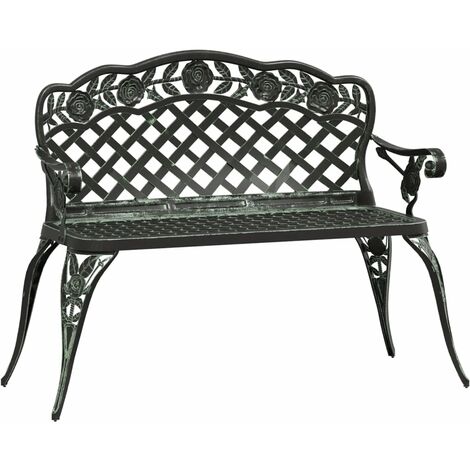 Banc de jardin 108 cm Aluminium coulé Vert vidaXL