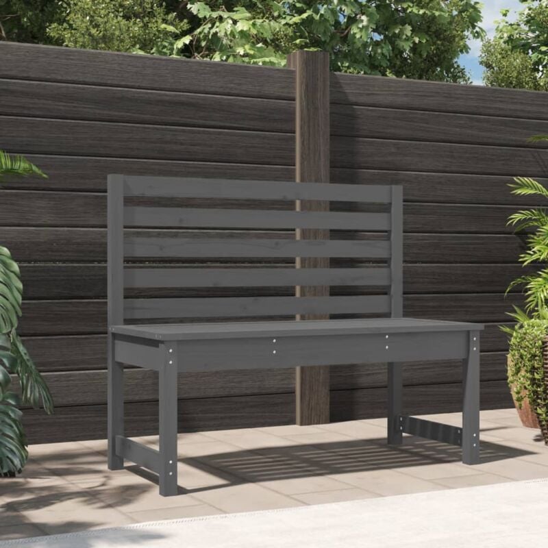 Vidaxl - Furniture Limited - Banc de jardin gris 109 cm bois massif de pin