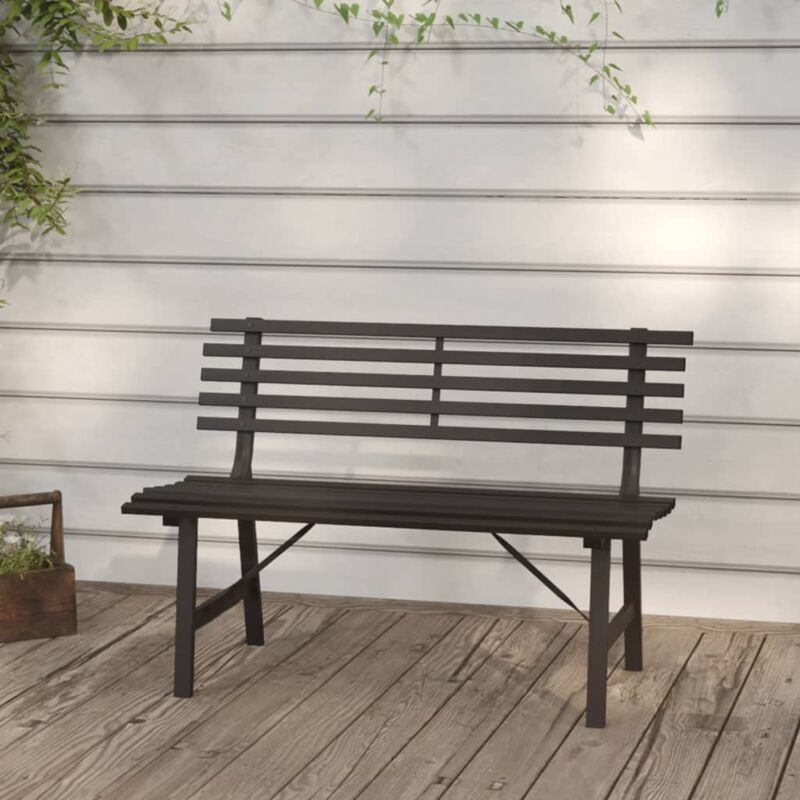Banc de jardin 110 cm Acier Noir Vidaxl