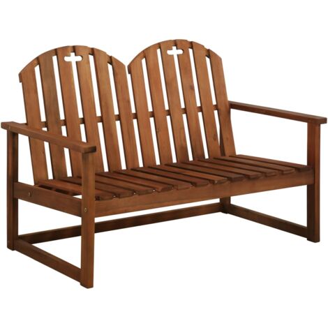 Bois d'Acacia Solide Banc de Jardin Terrasse Extérieur Patio Brun/Gris vidaXL