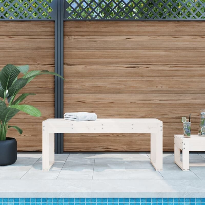 Vidaxl - Banc de jardin blanc 110x38x45 cm bois massif de pin