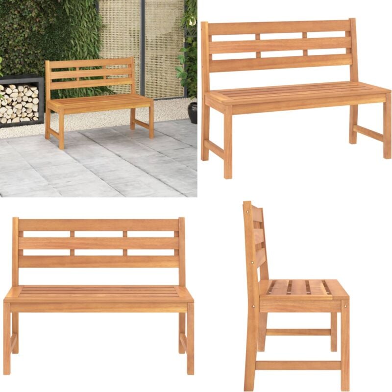 Banc de jardin 114 cm Bois de teck solide - Banc De Jardin - Mobilier De Jardin - Banc En Bois - Banc Extérieur - Teck - Home & Living