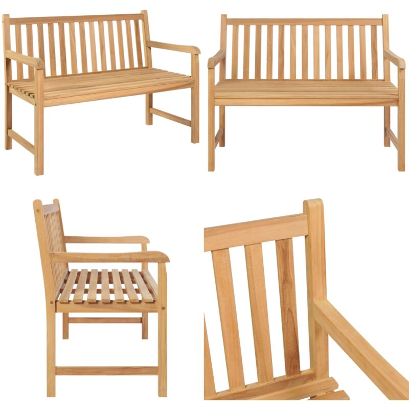 Banc de jardin 114 cm bois de teck solide - Banc De Jardin - Mobilier De Jardin - Banc En Bois - Teck - Meubles Exterieur - Home & Living