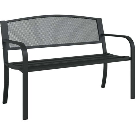 Banc de jardin 119 cm noir acier vidaXL